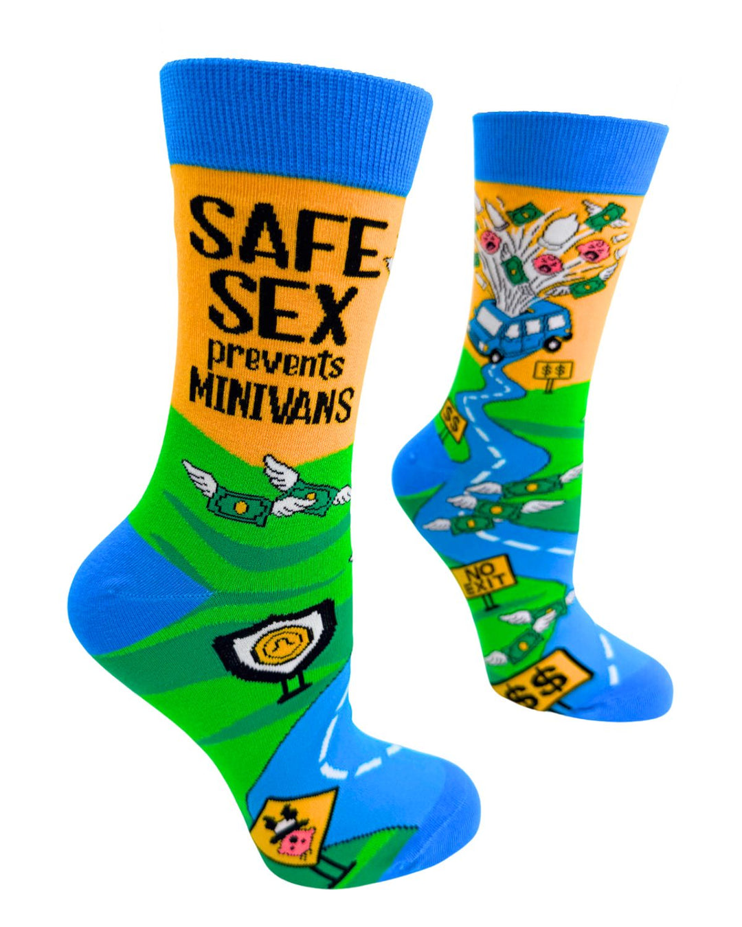 Safe Sex Prevents Minivans Women's Crew Socks