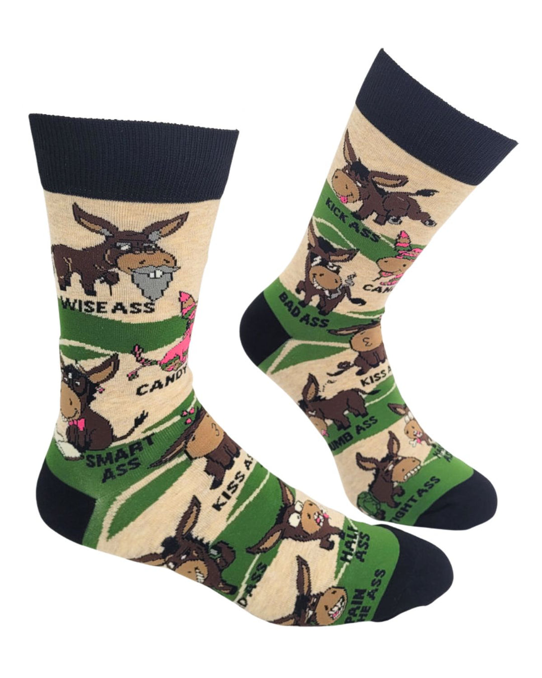 Asses - Smart, Dumb, Kick, Bad, Tight, Wise, Etc - Men's Novelty Crew Socks