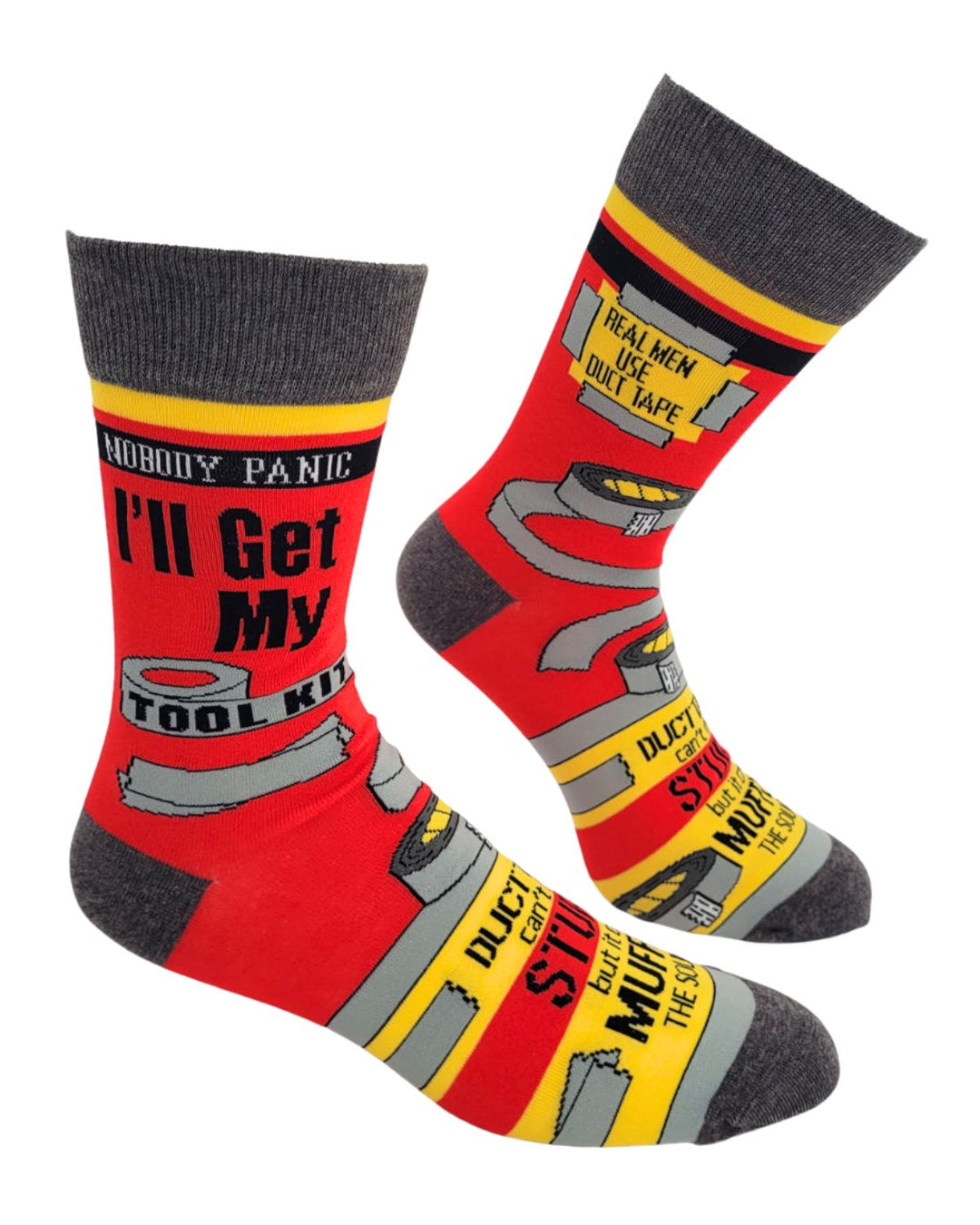 Nobody Panic I'll Get My Tool Kit Men's Novelty Crew Socks