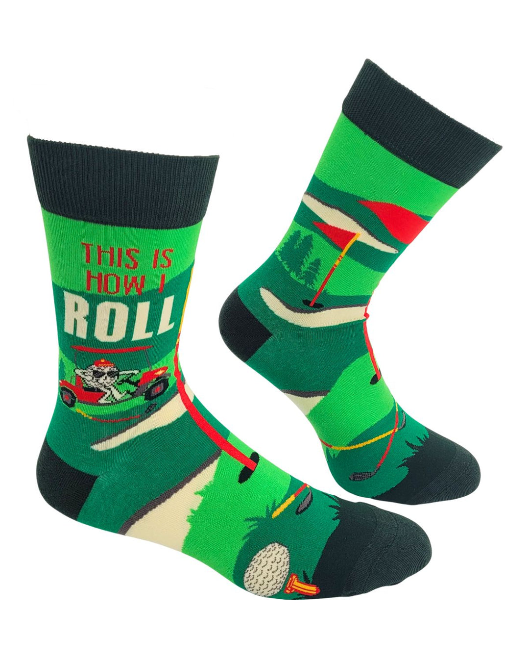 This Is How I Roll Golf Theme Men's Novelty Crew Socks