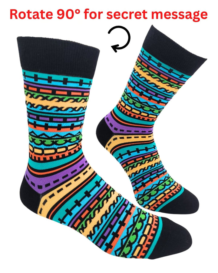 Fuck This Shit - Sideways Secret Message - Men's Novelty Crew Socks