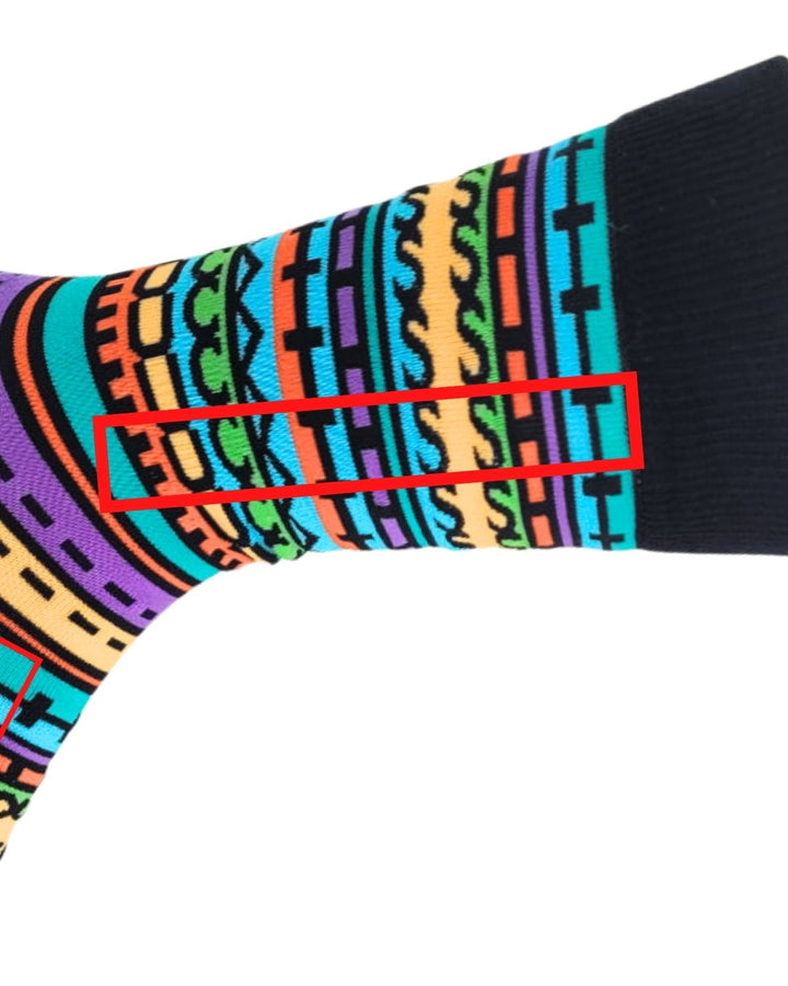 Fuck This Shit - Sideways Secret Message - Men's Novelty Crew Socks