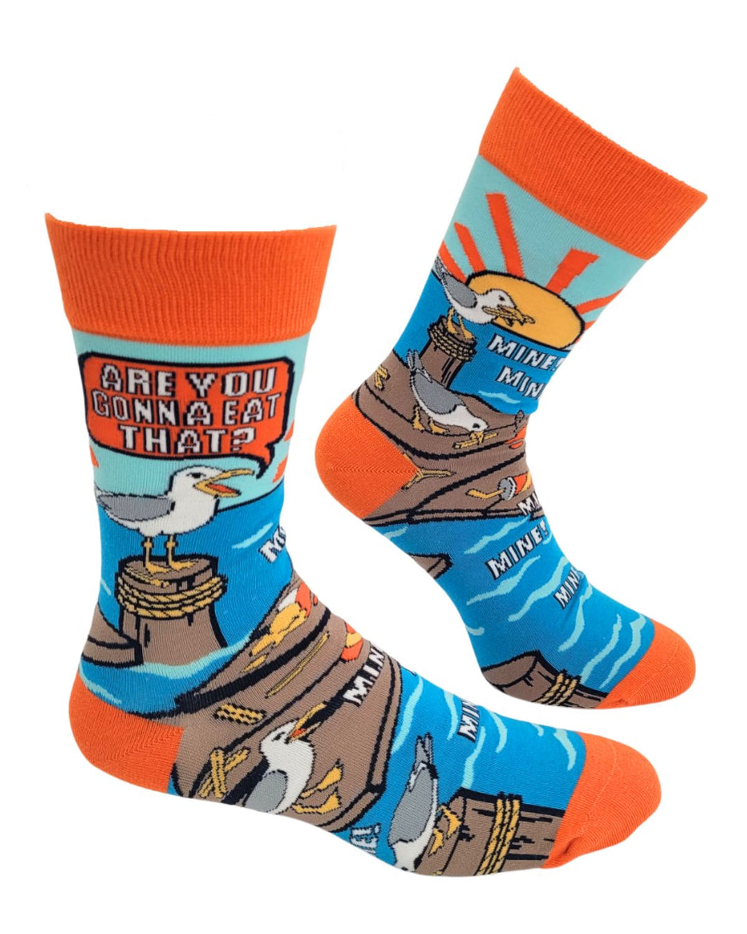 Are You Gonna Eat That Seagulls Men's Novelty Crew Socks