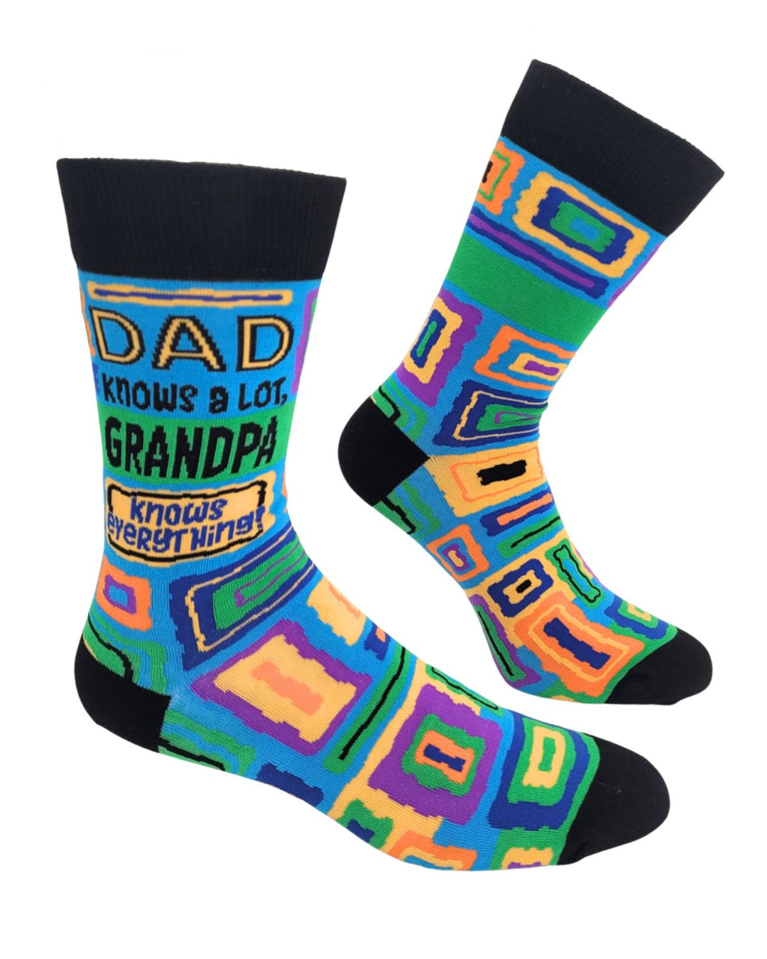 Dad Knows a Lot Grandpa Knows Everything Men's Novelty Crew Socks