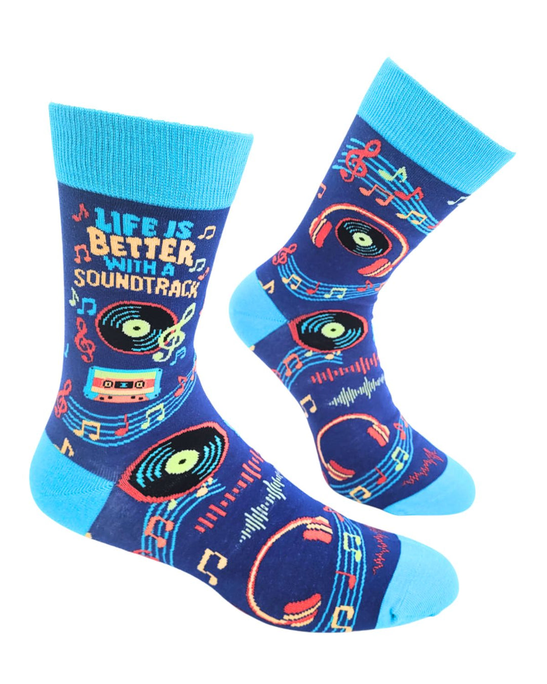 Life Is Better with a Soundtrack Men's Novelty Crew Socks