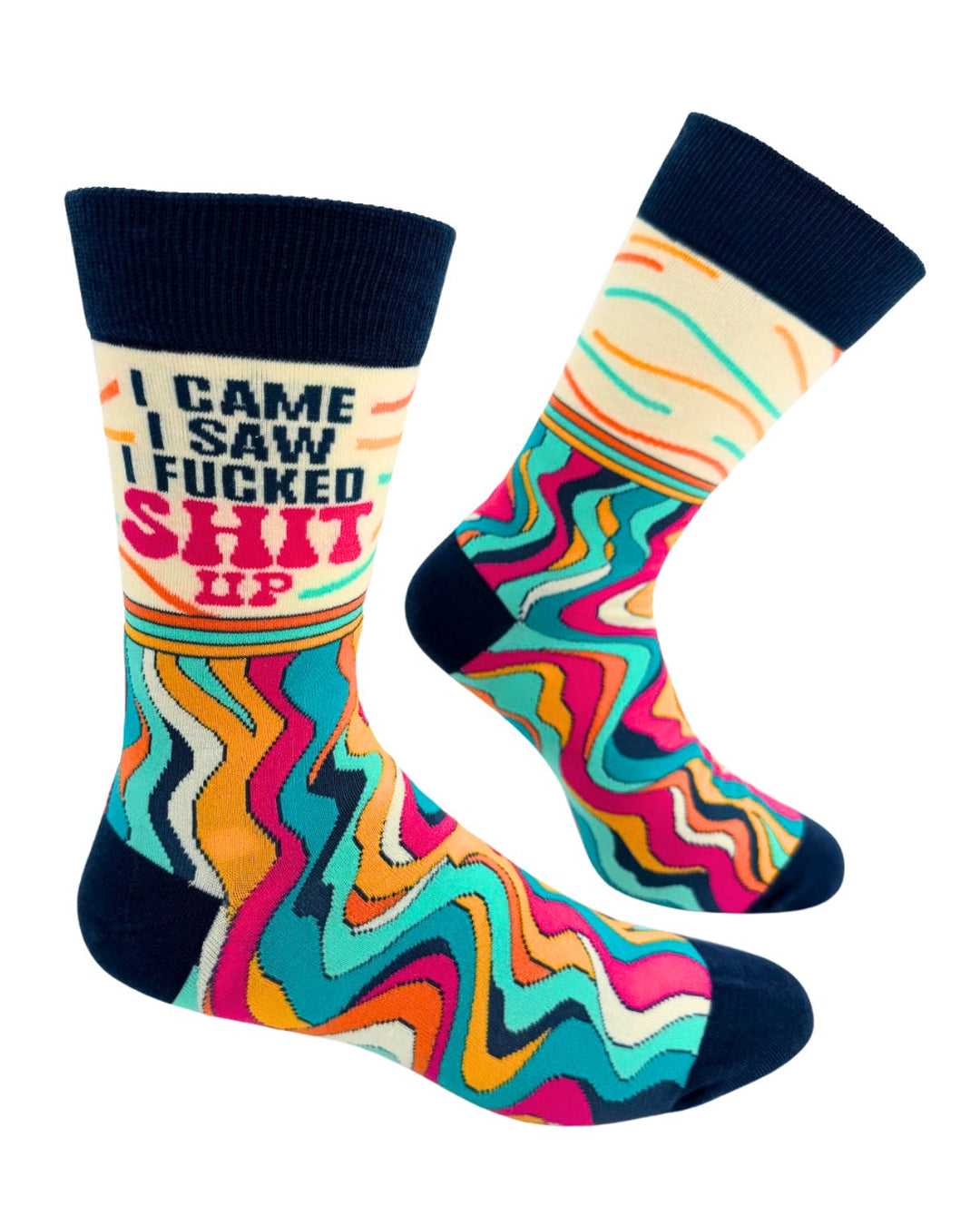 I Came I Saw I Fucked Shit Up Men's Novelty Crew Socks