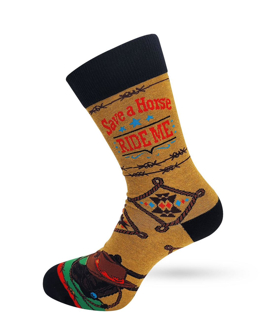 Save a Horse Ride Me Men's Novelty Crew Socks