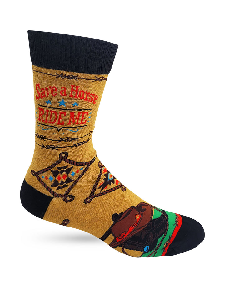 Save a Horse Ride Me Men's Novelty Crew Socks