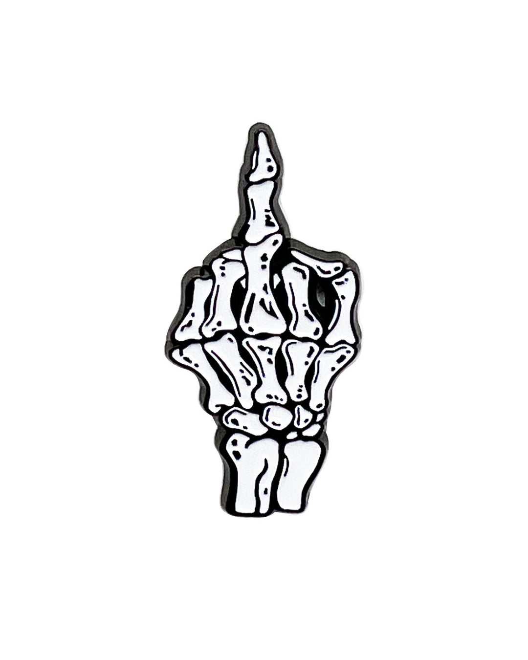 Skeleton Flip Off Soft Enamel Pin