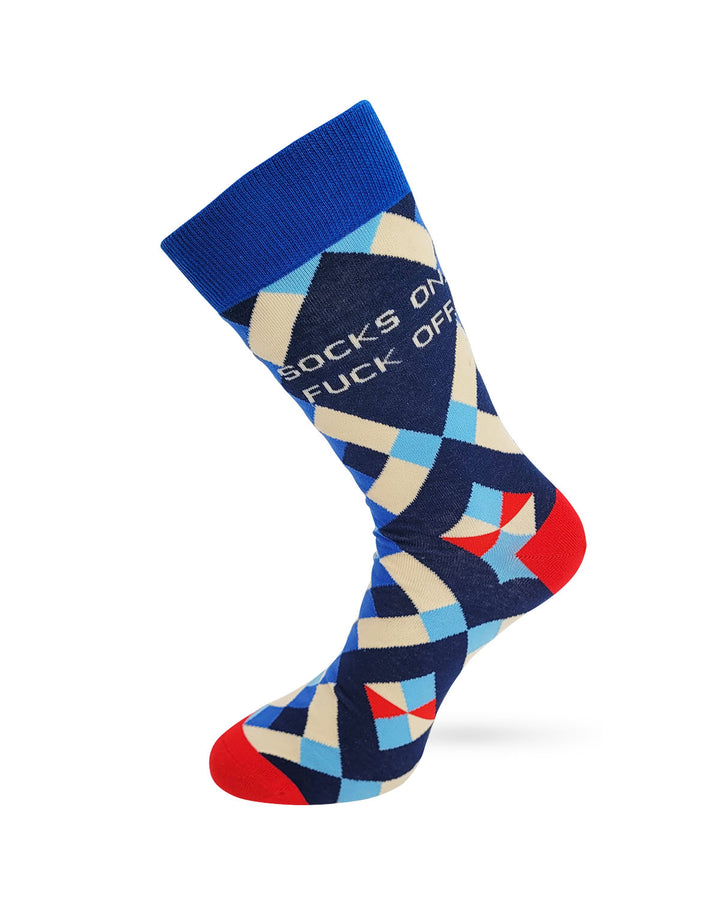 Socks On Fuck Off Men's Novelty Crew Socks