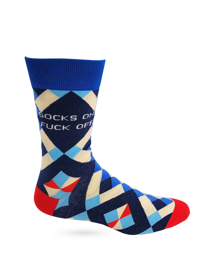 Socks On Fuck Off Men's Novelty Crew Socks