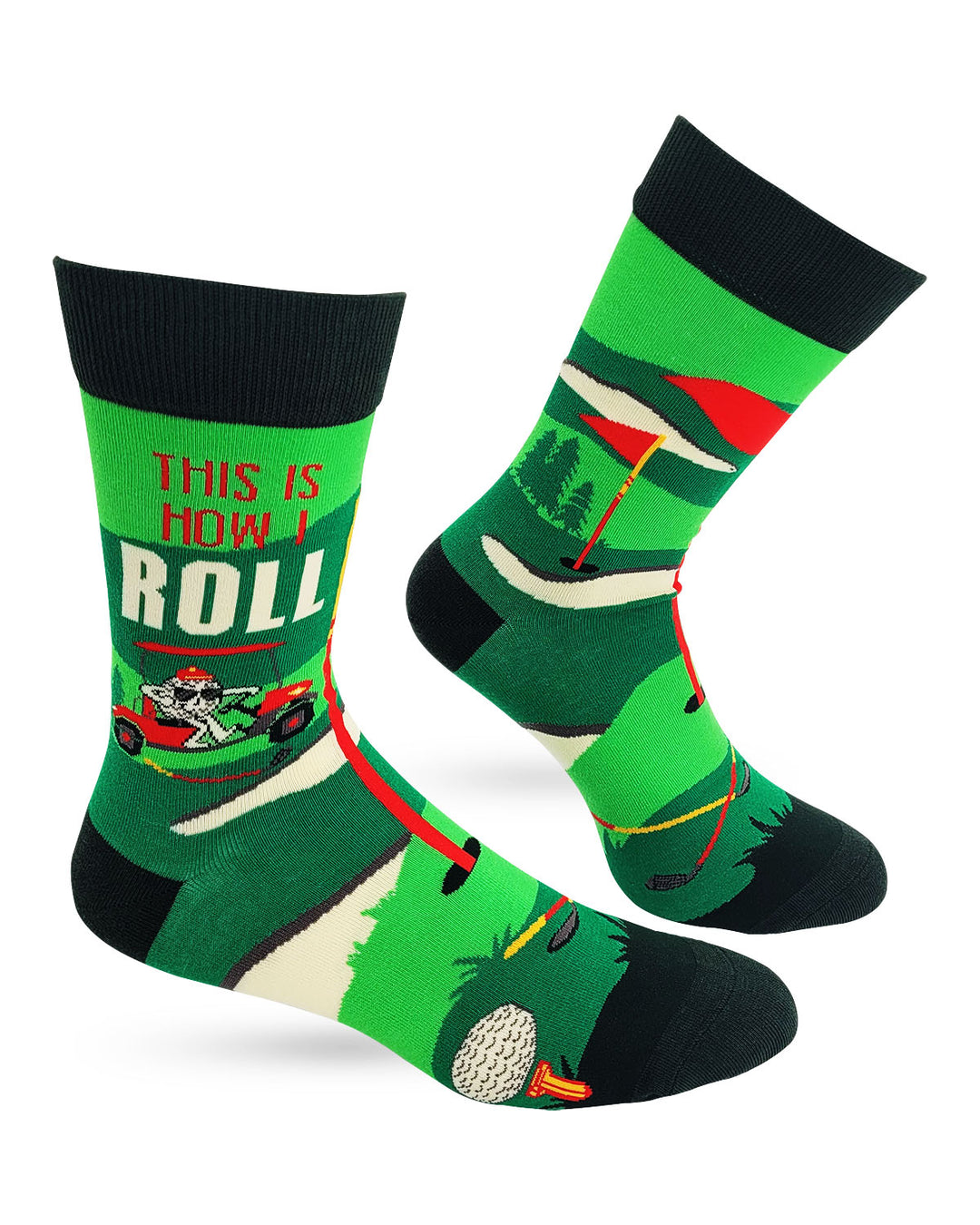 This Is How I Roll Golf Theme Men's Novelty Crew Socks