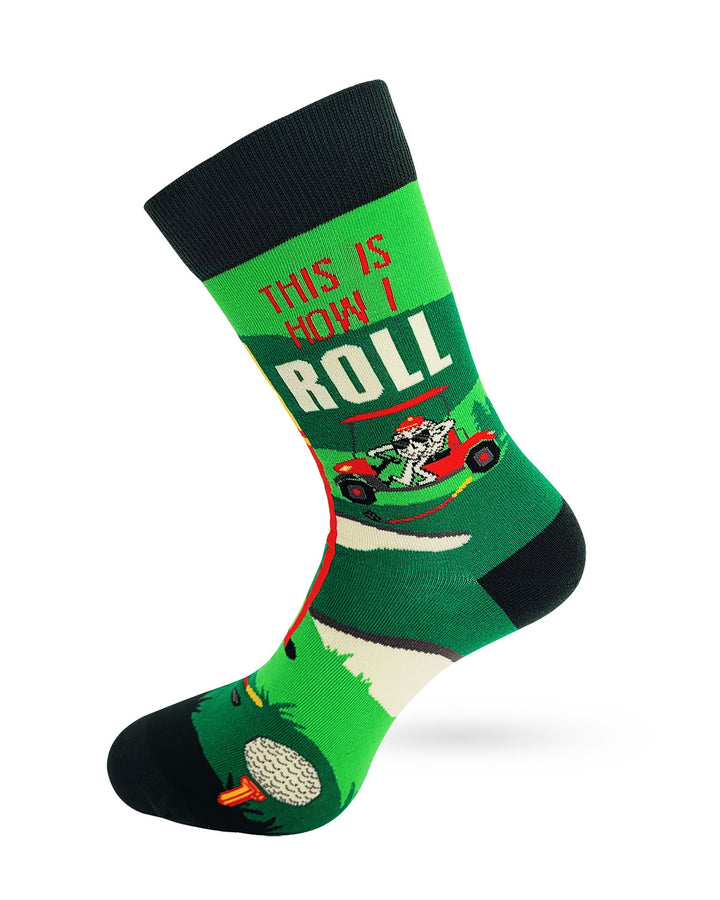 This Is How I Roll Golf Theme Men's Novelty Crew Socks