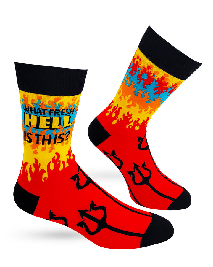What Fresh Hell Is This? Men's Novelty Crew Socks