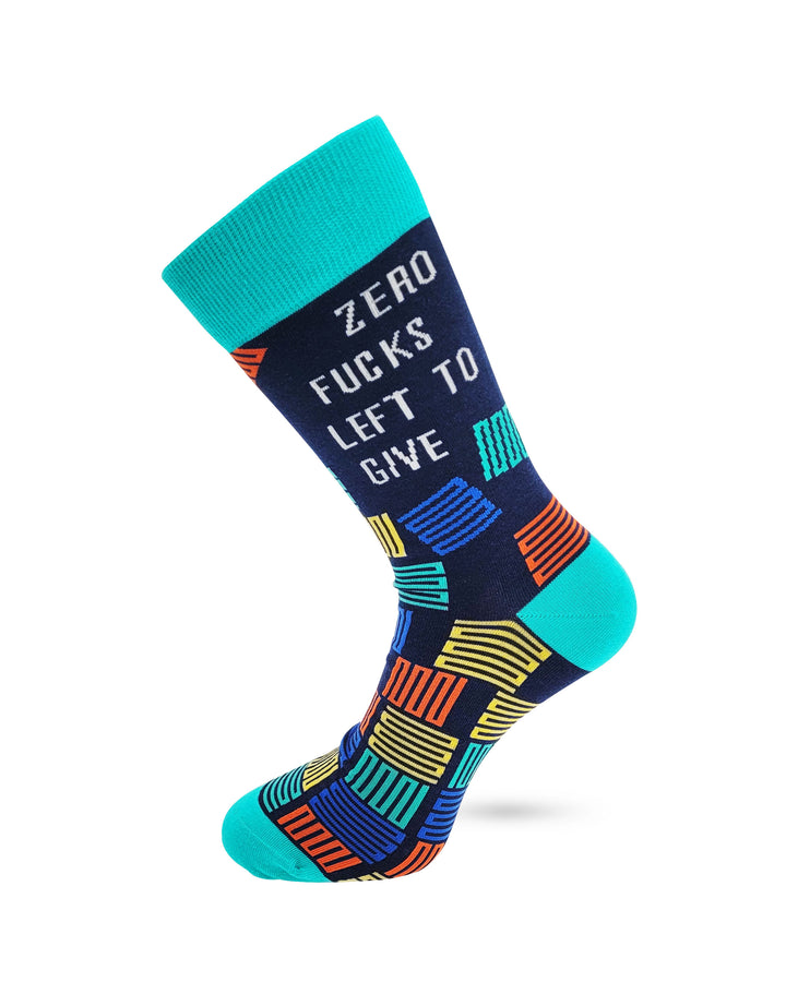 Zero Fucks Left to Give Men's Novelty Crew Socks