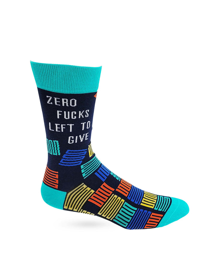 Zero Fucks Left to Give Men's Novelty Crew Socks