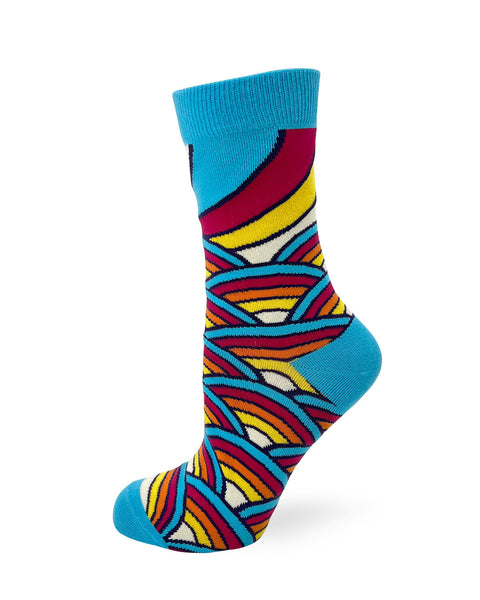 Retro colors novelty socks for women