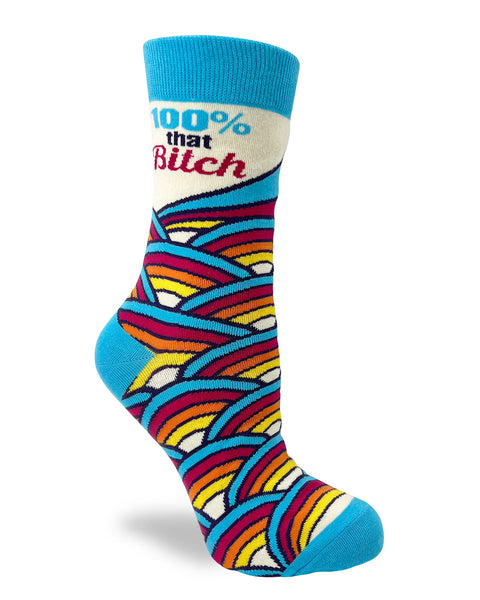 100 % That Bitch Women's Novelty Crew Socks