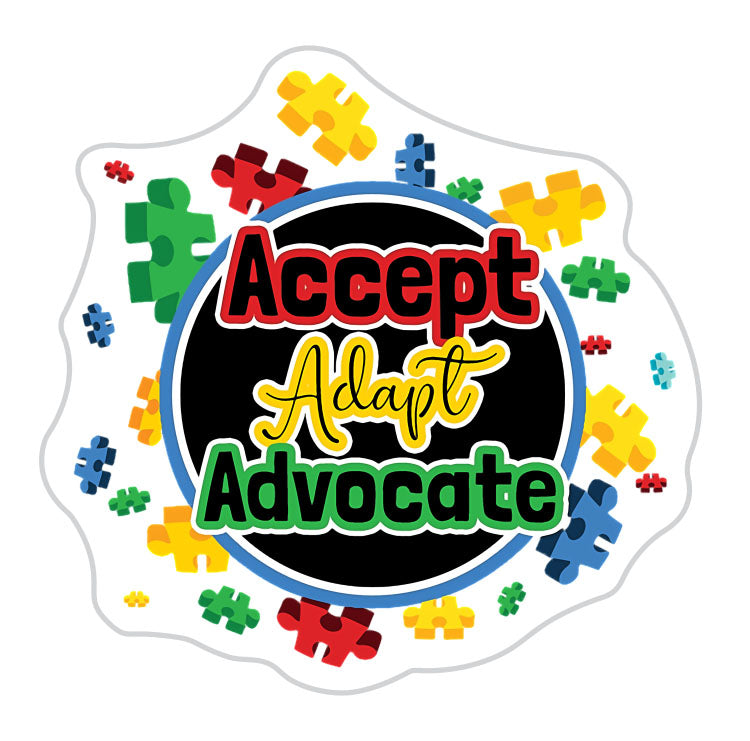 Accept Adapt Advocate Autism Support Sticker