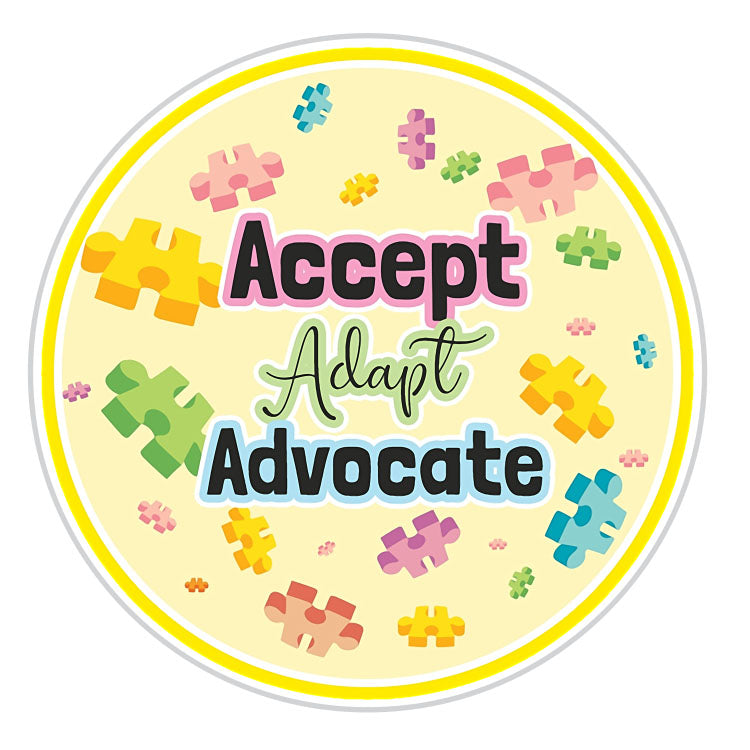 Accept Adapt Advocate Autism Support Sticker, Pastel Colors - fabdaz ...