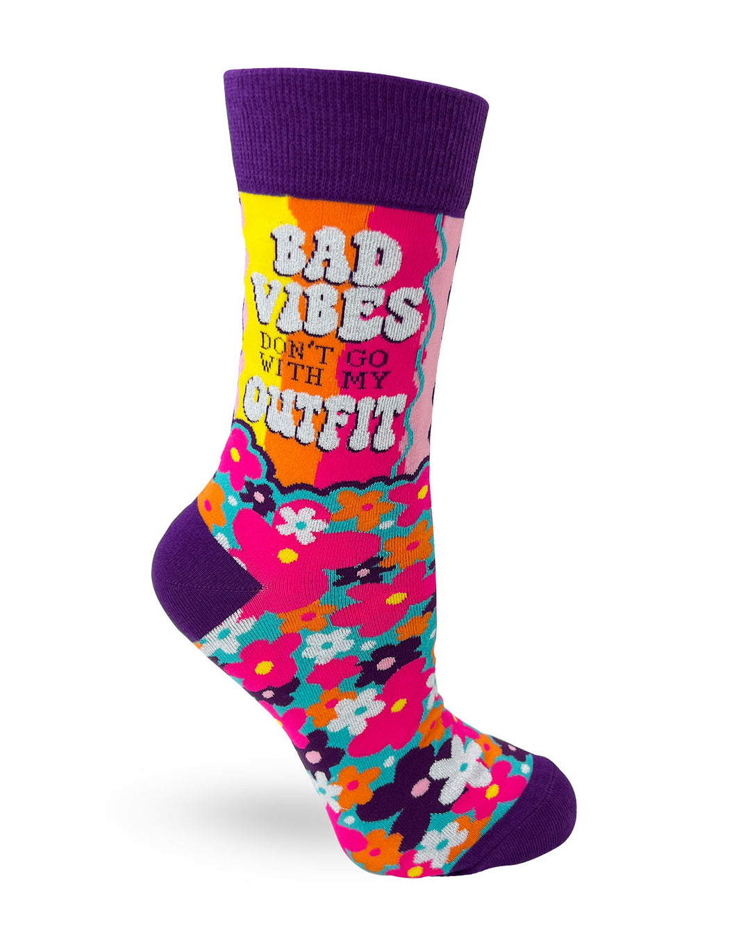 Bad Vibes Don't Go With My Outfit Ladies' Crew Socks
