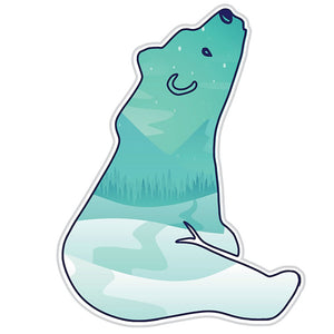 Bear Made Of A Blue Landscape
