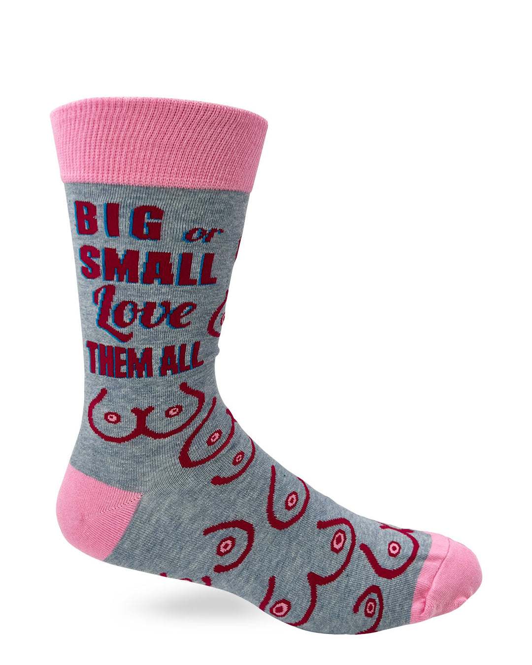 Big Or Small Love Them All Men's Novelty Crew Socks