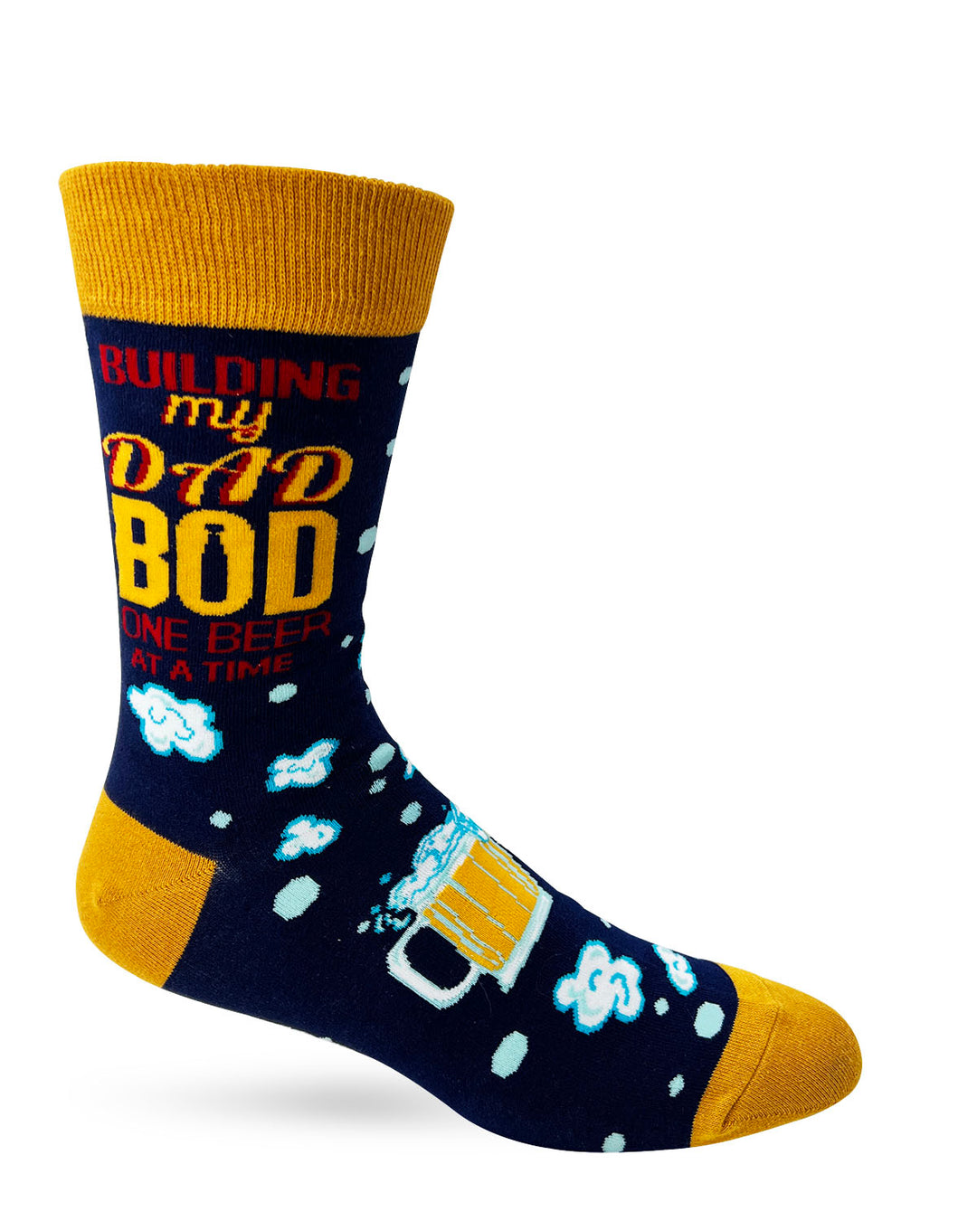 Building My Dad Bod One Beer At A Time Men's Novelty Crew Socks