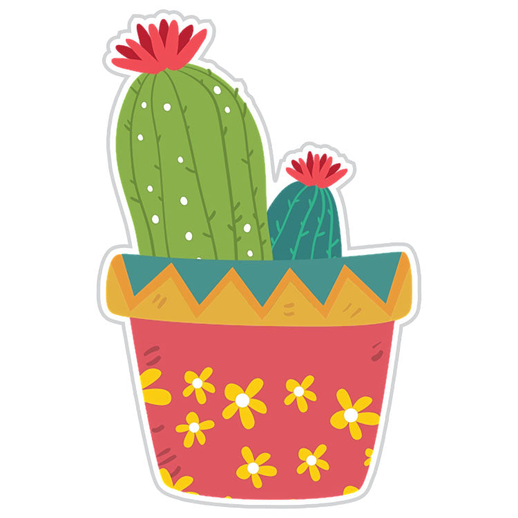 Cactus With Floral Blooms Sticker