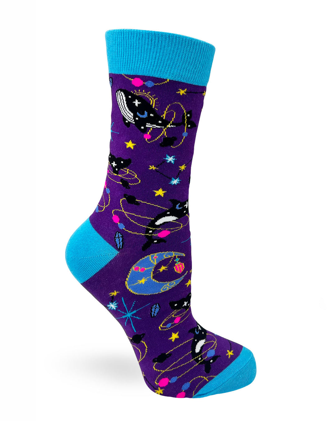 Celestial Space Whales Ladies Crew Socks
