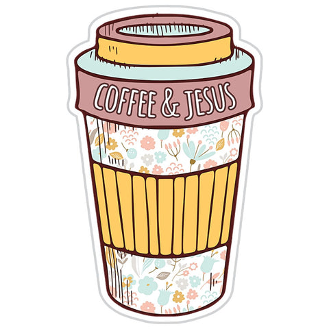Coffee And Jesus Decorative Cup Sticker