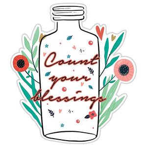 Count Your Blessings Floral Sticker