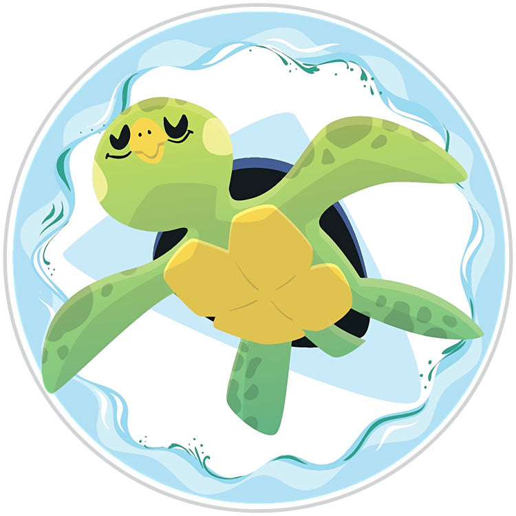 Cute Sea Turtle Swimming In Bubble Sticker