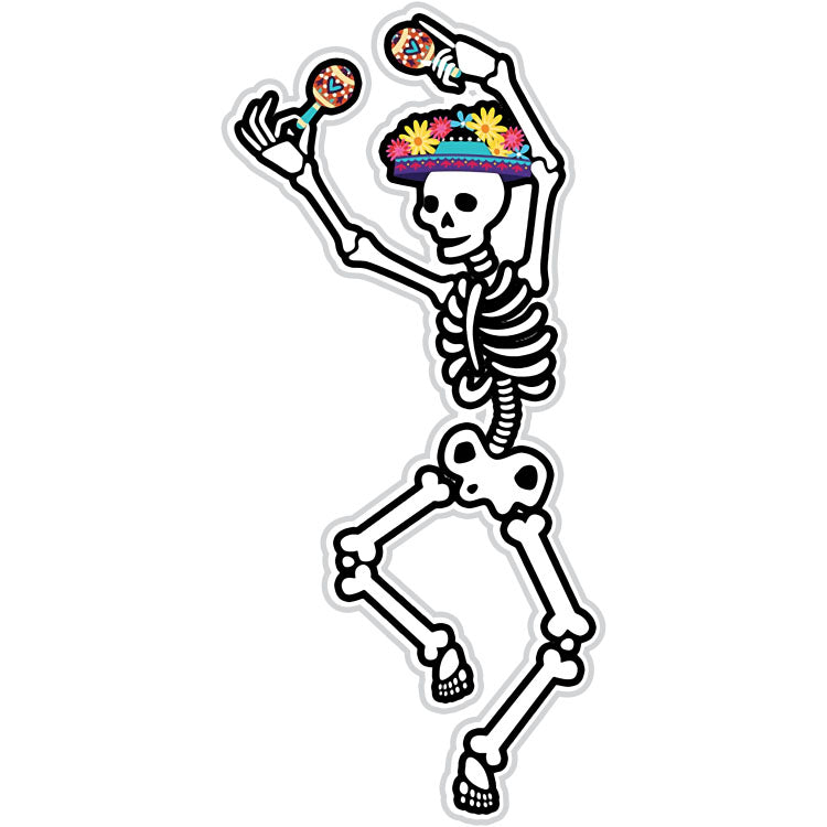 Dancing Day Of The Dead Skeleton Sticker