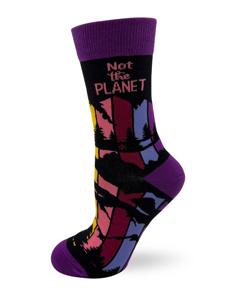 Destroy the Patriarchy Not the Planet Ladies Crew Socks