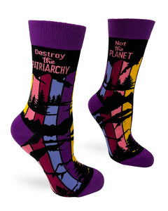 Destroy the Patriarchy Not the Planet Women's Crew Socks
