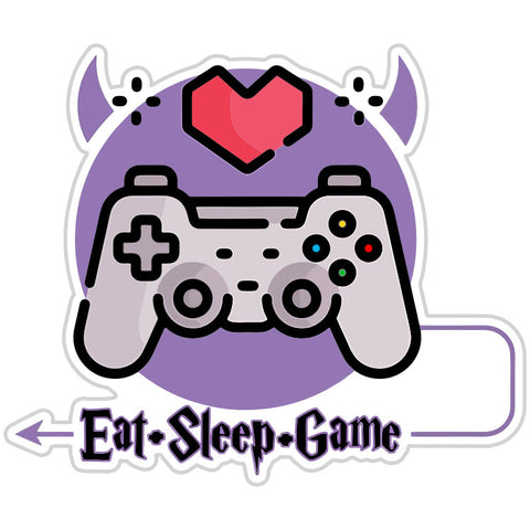 Eat Sleep Game Gamer Sticker