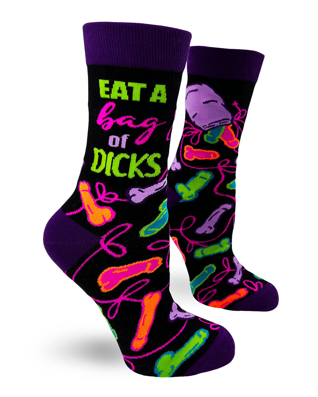 Eat a Bag of Dicks Sassy Women's Novelty Crew Socks – FabDaz