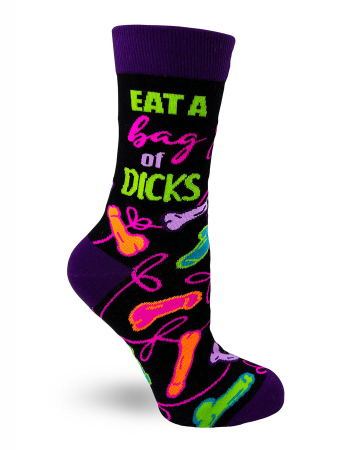 Funny "Eat a Bag of Dicks" Women's Novelty Crew Socks