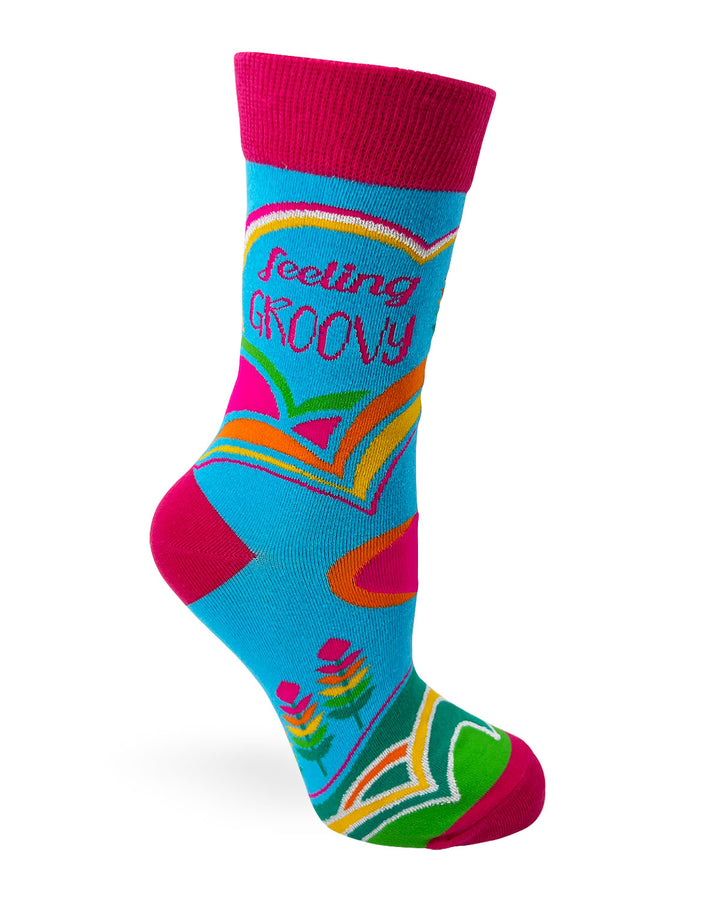 Feeling Groovy Ladies Novelty Crew Socks