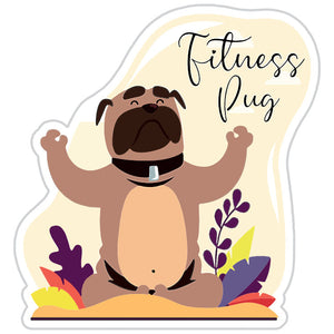Fitness Pug Cute Yoga Dog Sticker