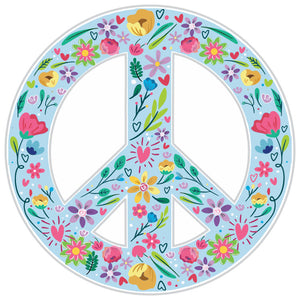 Pretty Floral Peace Sign Sticker