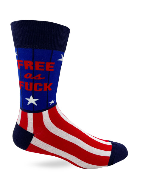 Free As Fuck Men's Novelty Crew Socks