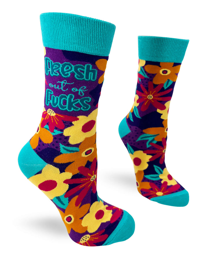 Fresh out of F..ks Ladies' Novelty Crew Socks - Wholesale