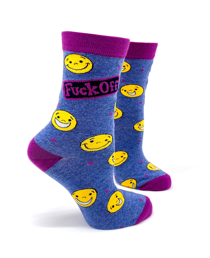 Fuck Off Women's cotton crew socks 