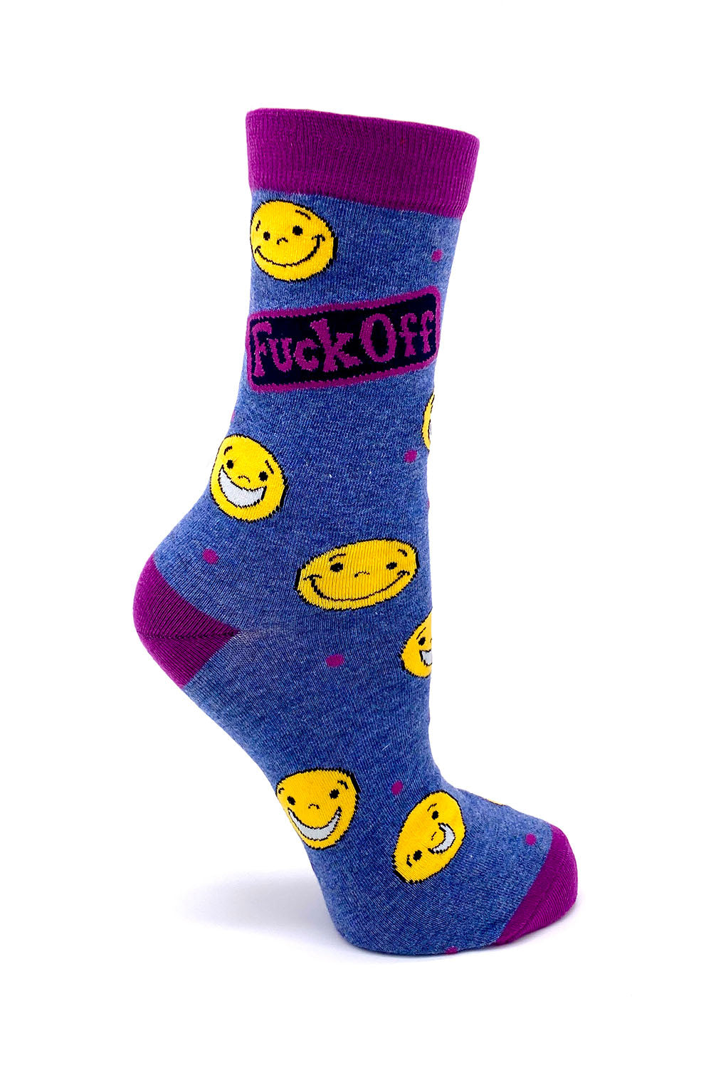 Funny socks with sayings Fuck Off Women's cotton crew socks