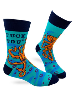 Fuck You To The Eight Men's Novelty Crew Socks