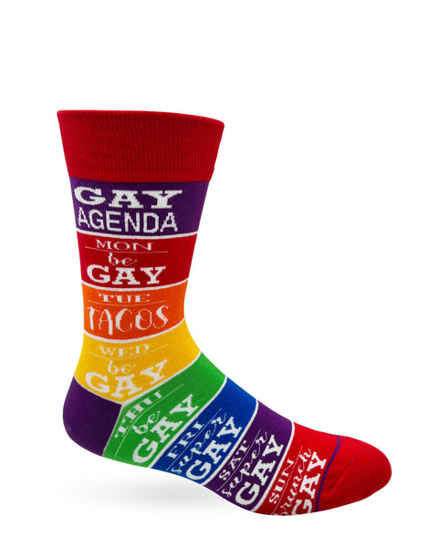 Gay Agenda Men's Novelty Crew Socks