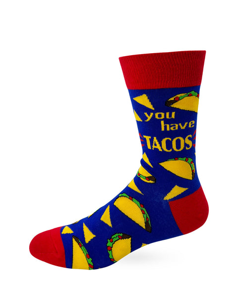 Go Away Unless You Have Tacos Men's Novelty Crew Socks