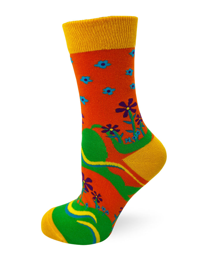Have a Nice Fucking Day Orange, green and yellow Crew Socks